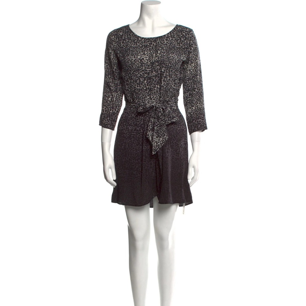 NWT Joie Women's CARLINA Faux Wrap Silk Animal Print Mini Dress Size Large $398